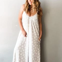 Peach Love California Picking Daisies Jumpsuit Clothing
