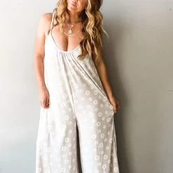 Peach Love California Picking Daisies Jumpsuit Clothing