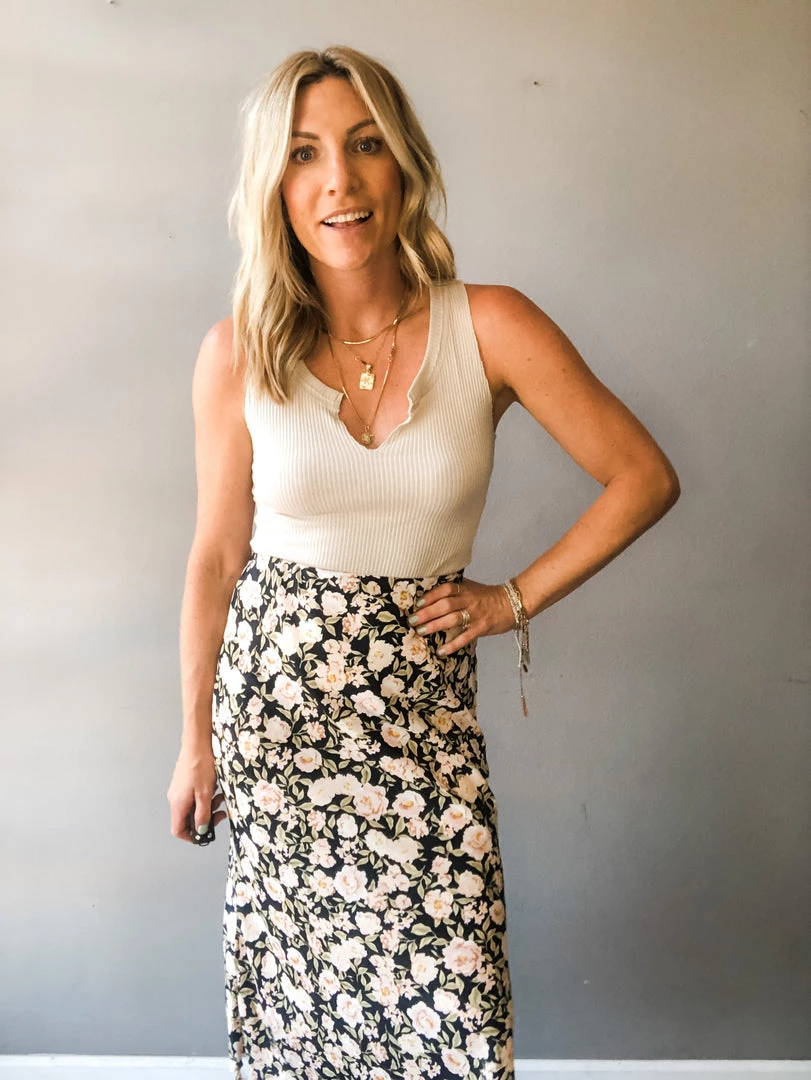 Audrey 3+1 Fields Of Roses Midi Slip Skirt 4 Audrey 3+1 Fields Of Roses Midi Slip Skirt