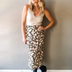 Audrey 3+1 Fields Of Roses Midi Slip Skirt