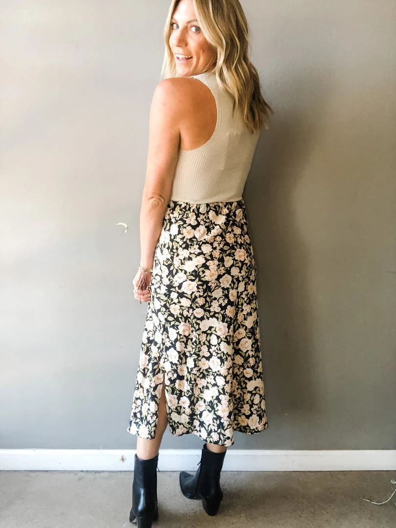 Audrey 3+1 Fields Of Roses Midi Slip Skirt 5 Audrey 3+1 Fields Of Roses Midi Slip Skirt