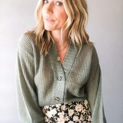 Amuse Society Clothing Grey Long Sleeve Knit Cardigan