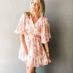 Peach Love California Paris Is Calling Mini Dress Clothing