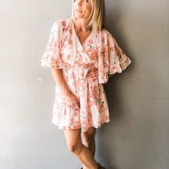 Peach Love California Paris Is Calling Mini Dress Clothing