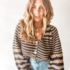 Lush Clothing Weasley Striped Cardigan