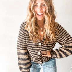 Lush Clothing Weasley Striped Cardigan