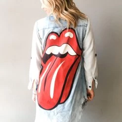 Envy Upcycle Rolling Stones Tongue Vintage Tunic