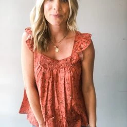 Ces Femme Clothing Take Me Away Flutter Sleeve Top