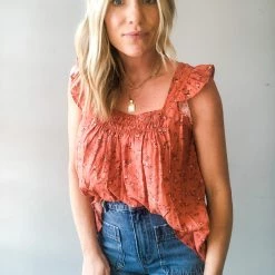 Ces Femme Clothing Take Me Away Flutter Sleeve Top