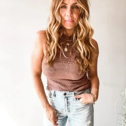 Project Social T Marling Mock Neck Tank