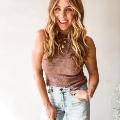 Project Social T Marling Mock Neck Tank