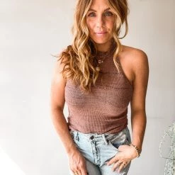 Project Social T Marling Mock Neck Tank