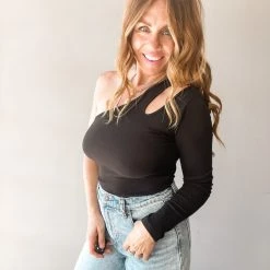 Lush Clothing Cut Out Sleeve Top