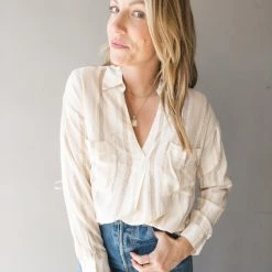 Lush Clothing Easy Does It Button Down Top