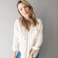 Lush Clothing Easy Does It Button Down Top