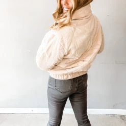 Lush Clothing Can't Quit Quilted Bomber Jacket