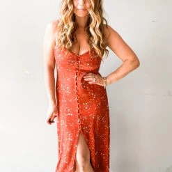 Audrey 3+1 Clothing Jolene Button Down Midi Dress