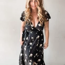 Audrey 3+1 Free Falling Maxi Wrap Dress Clothing