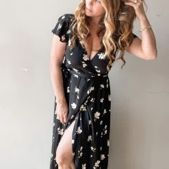 Audrey 3+1 Free Falling Maxi Wrap Dress Clothing