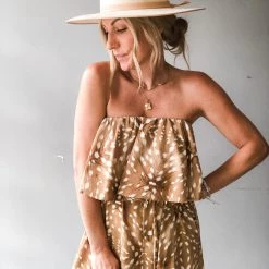 Bucketlist Safari Strapless Jumpsuit Clothing