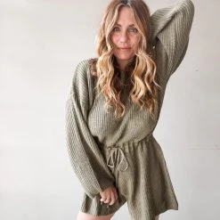 Mable Clothing Coffee Talk Sweater Romper