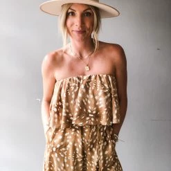 Bucketlist Safari Strapless Jumpsuit Clothing