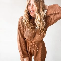 Mable Clothing Coffee Talk Sweater Romper
