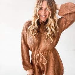 Mable Clothing Coffee Talk Sweater Romper