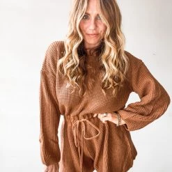 Mable Clothing Coffee Talk Sweater Romper