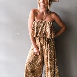 Bucketlist Safari Strapless Jumpsuit Clothing