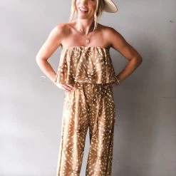 Bucketlist Safari Strapless Jumpsuit Clothing