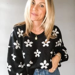 Peach Love California Driving Miss Daisy Knit Sweater Clothing