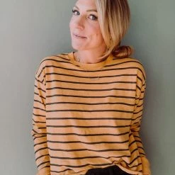 Daydreamer Striped Long Sleeve Crop