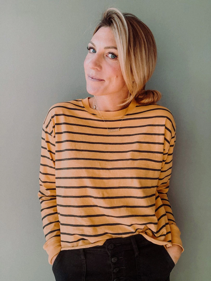 Daydreamer Striped Long Sleeve Crop 1 Daydreamer Striped Long Sleeve Crop