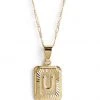 Bracha Initial Card Necklace