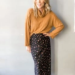 Ces Femme Clothing Speckled Midi Skirt