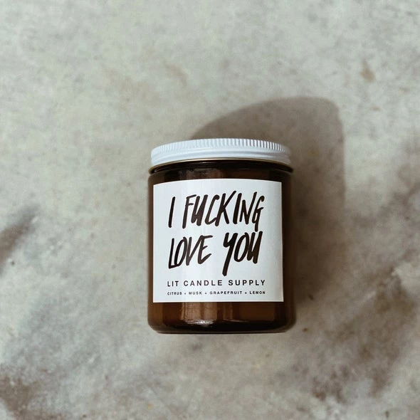 Lit Candle Supply Clothing I Fucking Love You Candle 1 Lit Candle Supply Clothing I Fucking Love You Candle