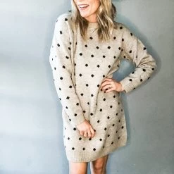 Hem & Thread Clothing Dot Your I Sweater Dress