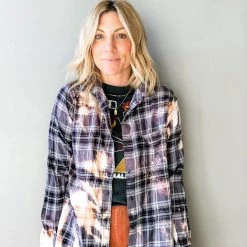 Envy Upcycle Clothing Johnny Cash Vintage Band Tee Flannel