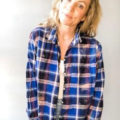 Envy Upcycle Dodgers Vintage Tee Flannel - LA