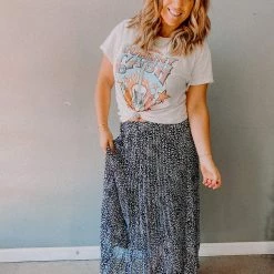 In Loom Pretty In Pleats Leopard Maxi Skirt Clothing