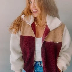 Lush Clothing Colorblock Zip Up Jacket