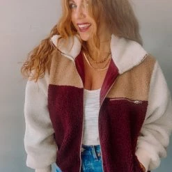 Lush Clothing Colorblock Zip Up Jacket