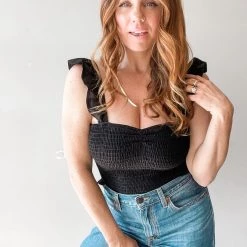 Lush Clothing Beach Bum Smocked Crop Top