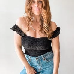 Lush Clothing Beach Bum Smocked Crop Top