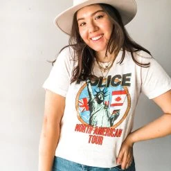 Chaser Brand Clothing The Police Linen Cropped Easy Tee