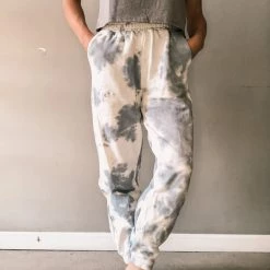Trend Notes Hazy Grey Tie Dye Sweatpants Clothing