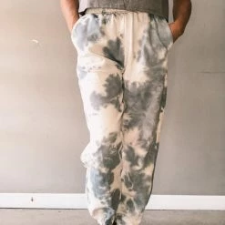Trend Notes Hazy Grey Tie Dye Sweatpants Clothing