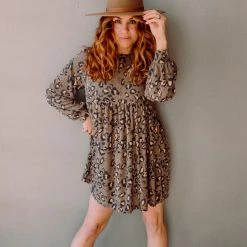 Audrey 3+1 Little More Leopard Balloon Sleeve Baby Doll