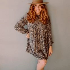 Audrey 3+1 Little More Leopard Balloon Sleeve Baby Doll